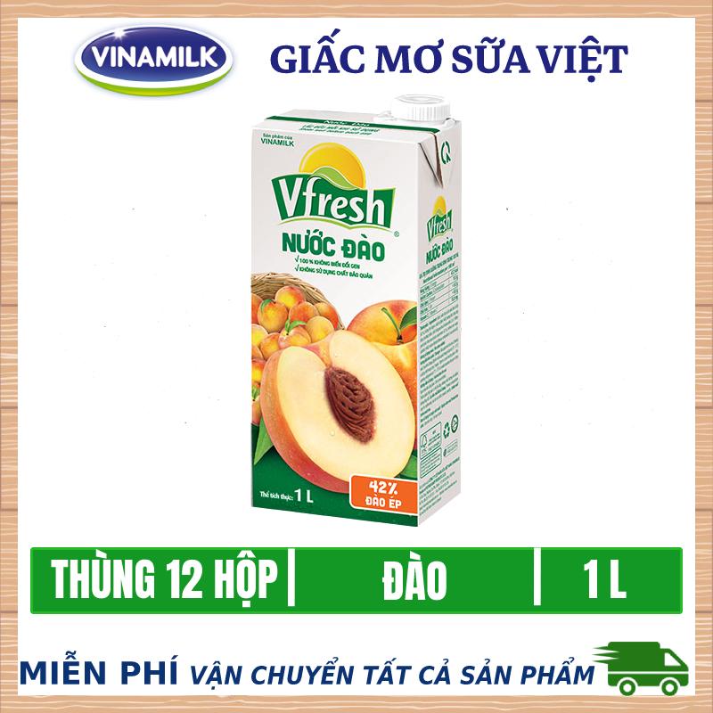 Nước Ép Vfresh vị Đào 1L 12 hộp