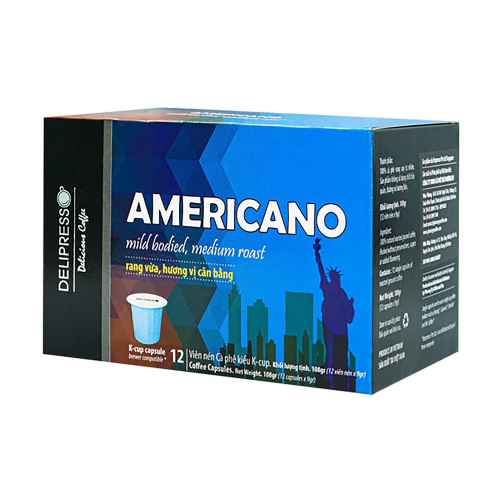 Cà phê Delipresso Americano 12 viên