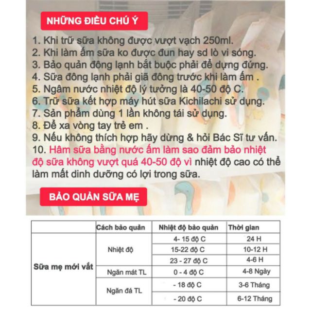 Combo 2 Túi trữ sữa Kichilachi 200ml