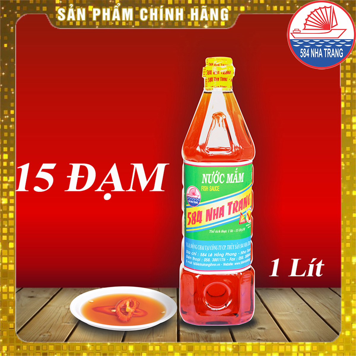 Nước Mắm 584 Nha Trang 15 độ đạm 1L