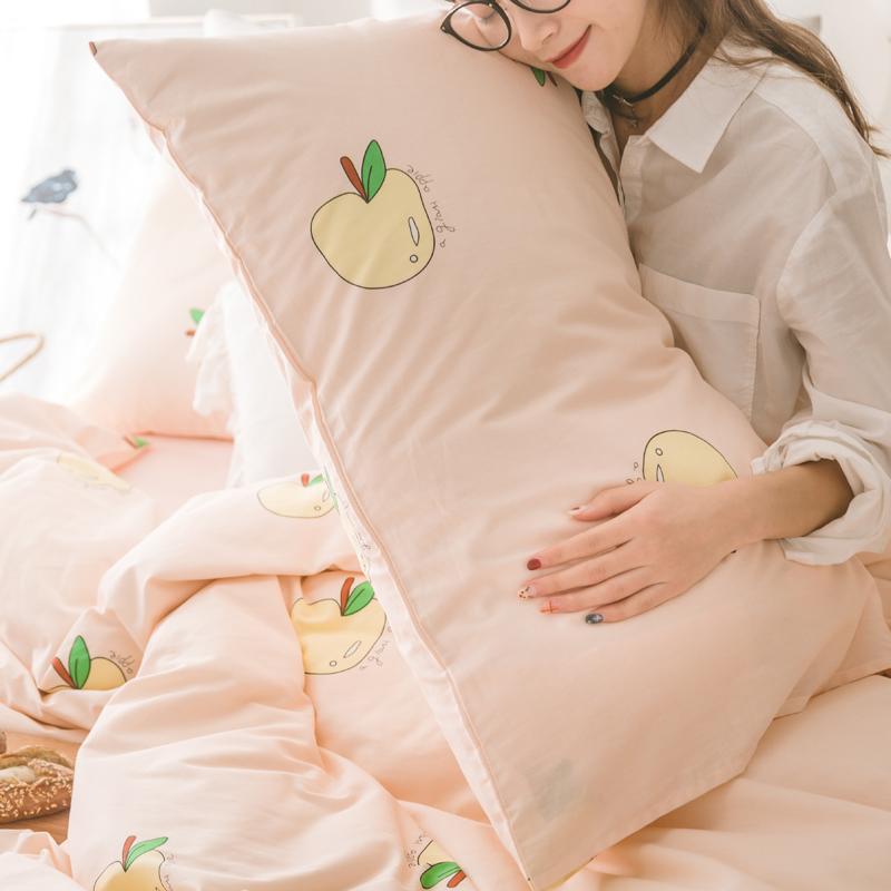 Vỏ Gối 100% Cotton 100% Cotton Duy Nhất Một Cặp Đáng Yêu Trong Màu Hồng Hoạt Hình Vỏ Gối Sinh Viên Người Lớn 2 Chỉ