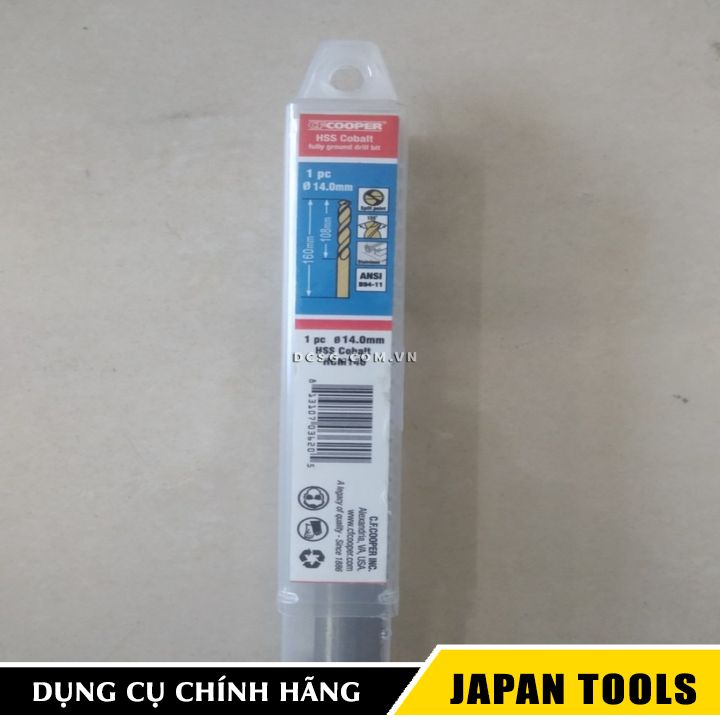 MŨI KHOAN INOX THÉP CFCOOPER HCM140