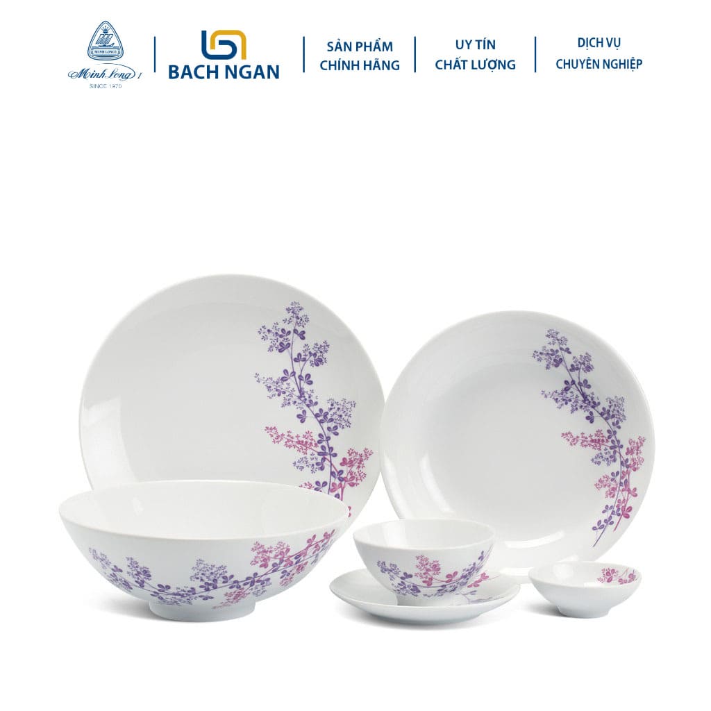 CHÉN CƠM MINH LONG DAISY CỎ TÍM 11.5CM