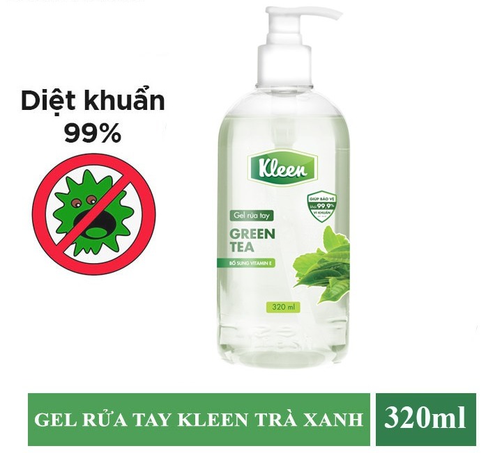 Gel Rửa Tay Khô Kleen Hương Trà Xanh 320Ml