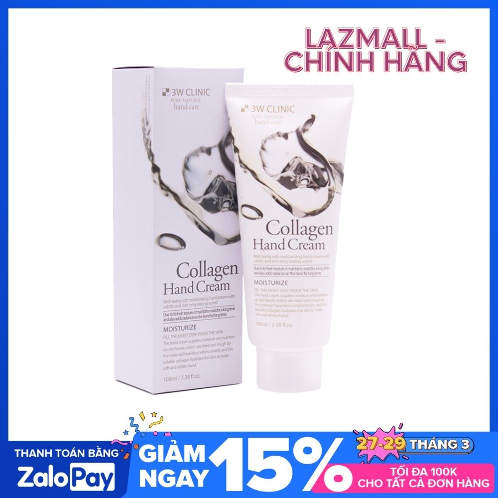 Kem dưỡng da tay 3W Clinic Collagen Hand Cream 100ml