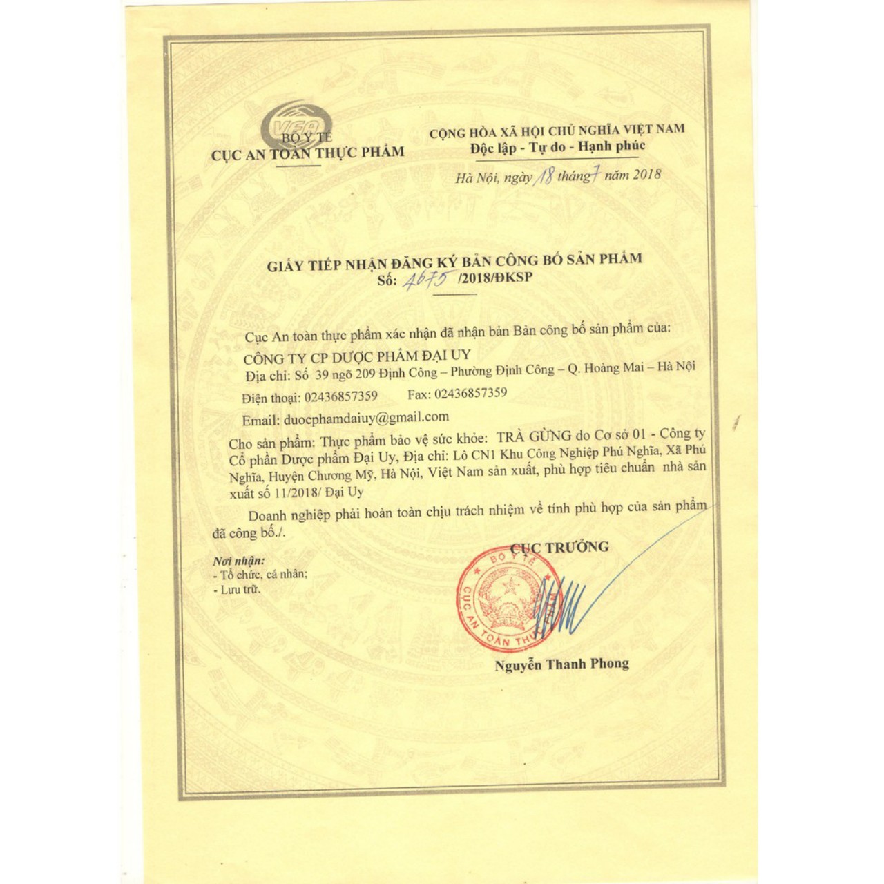 Trà Gừng Traphaco