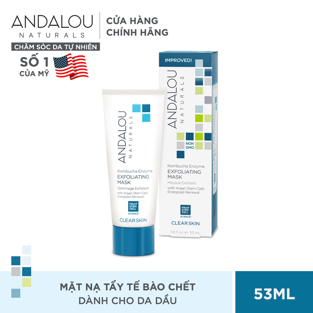 Mặt Nạ Tẩy Tế Bào Chết Cho Da Dầu Andalou Naturals Kombucha Enzyme Exfoliating Mask 53ml