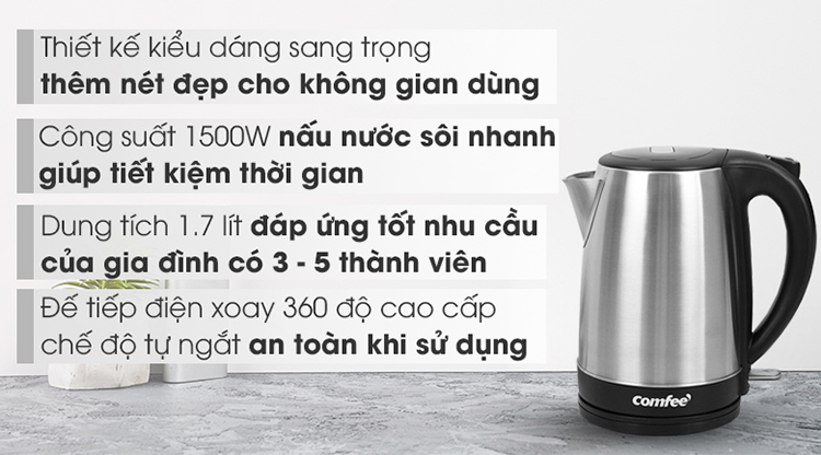 Bình siêu tốc Comfee CK-SC1720C 1.7L