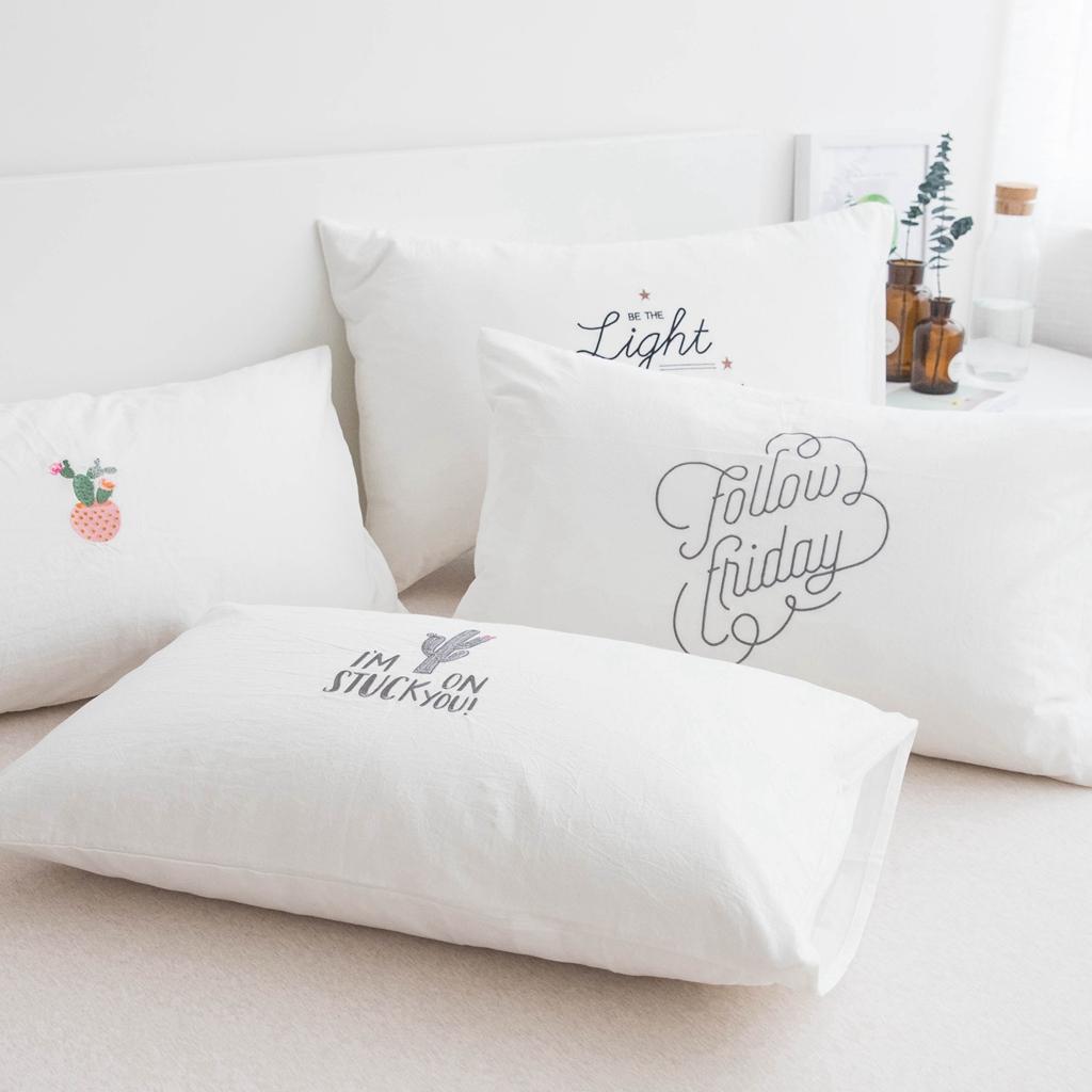 Giản Lược Bắc Âu Trong Gió Bông Giặt Nước Vỏ Gối 100% Cotton Nghề Thêu Đơn 100% Cotton Vỏ Gối 100% Cotton Chữ Cái Xương Rồng