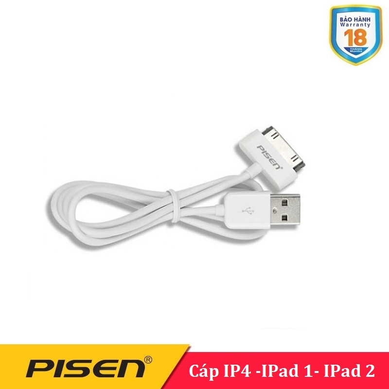 Cáp Iphone 4 chính hãng Pisen - cáp iphone 4