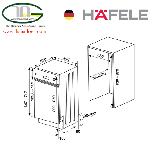 Máy rửa chén Hafele HDW-HI45A 533.23.275