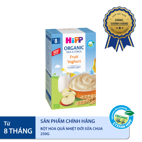 Bột dinh dưỡng HIPP sữa chua hoa quả nhiệt đới 8M+