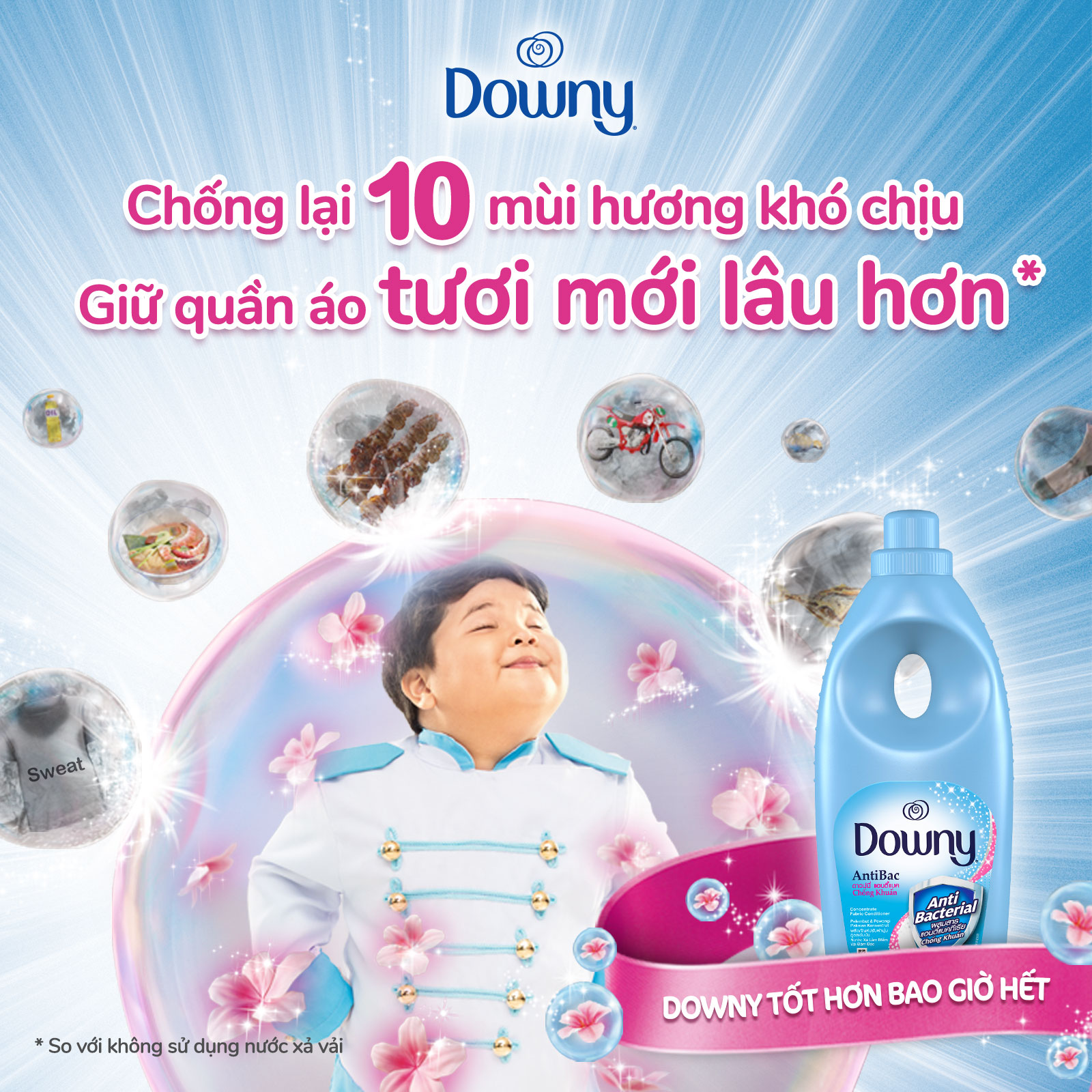 Nước xả Downy nắng mai 1.8L