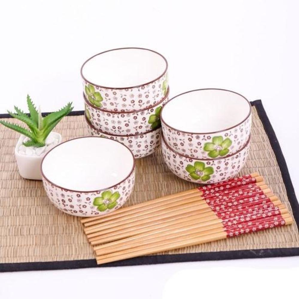 Bộ 6 chén đũa hoa văn Nhật VDS-1137