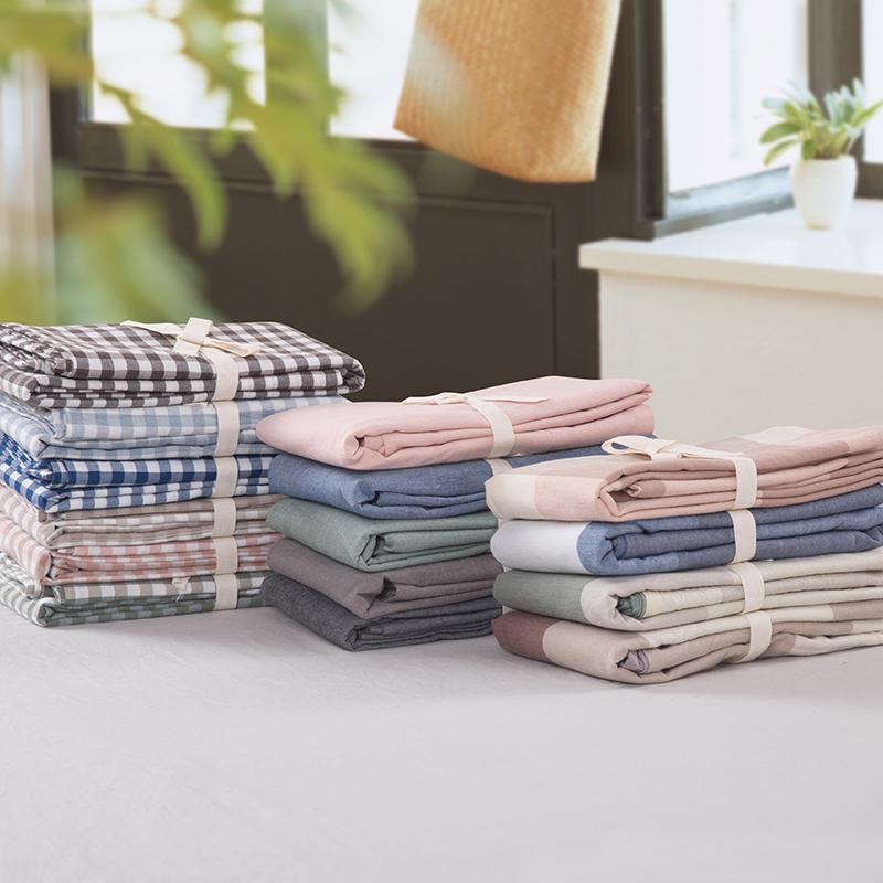 Một Chiếc 100% Cotton Vỏ Gối Bông Giặt Nước 100% Cotton Vỏ Gối Đơn Cặp Bắn 2 Người Lớn Giản Lược Kẻ Sọc Màu