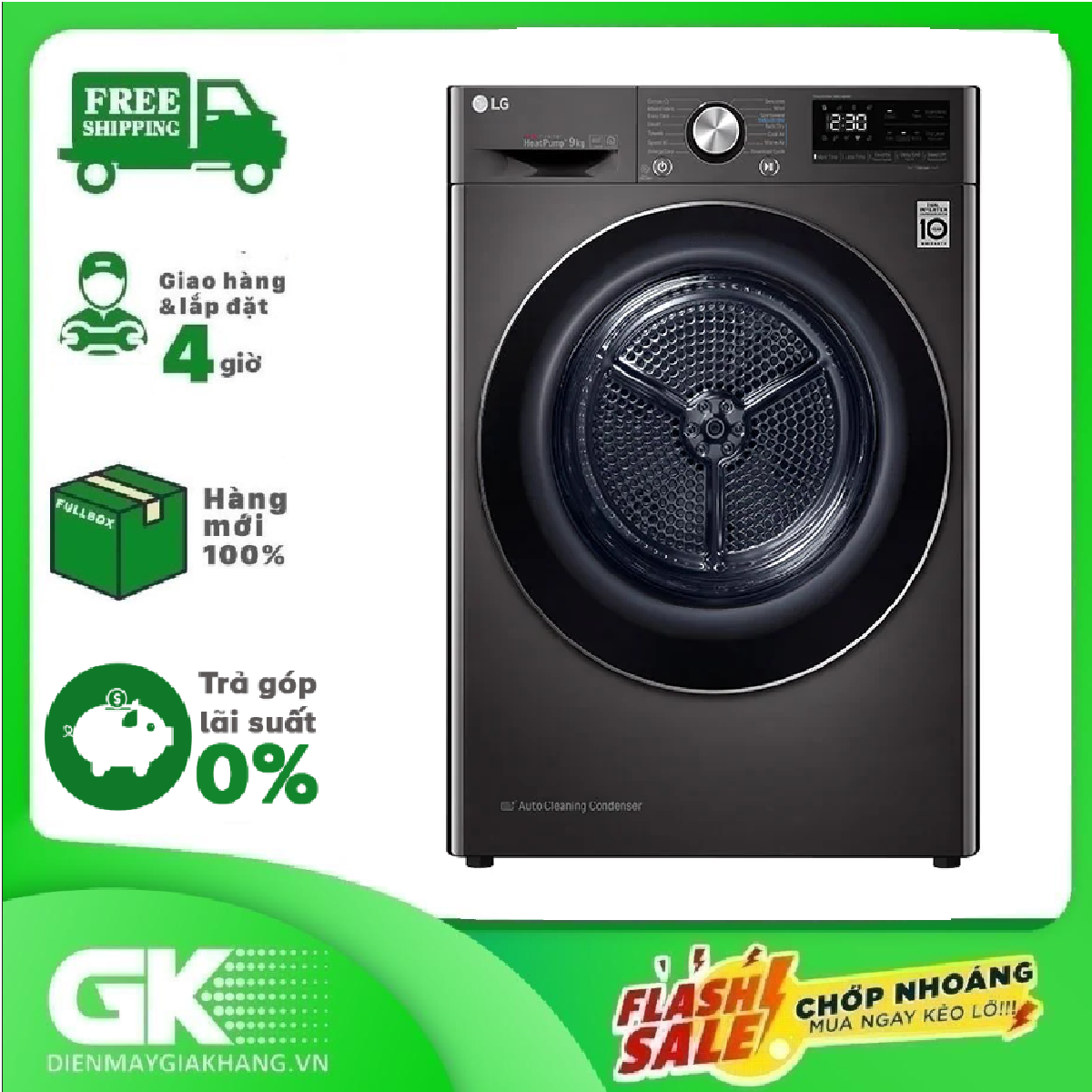 Máy Sấy Quần Áo LG DVHP09B 9Kg