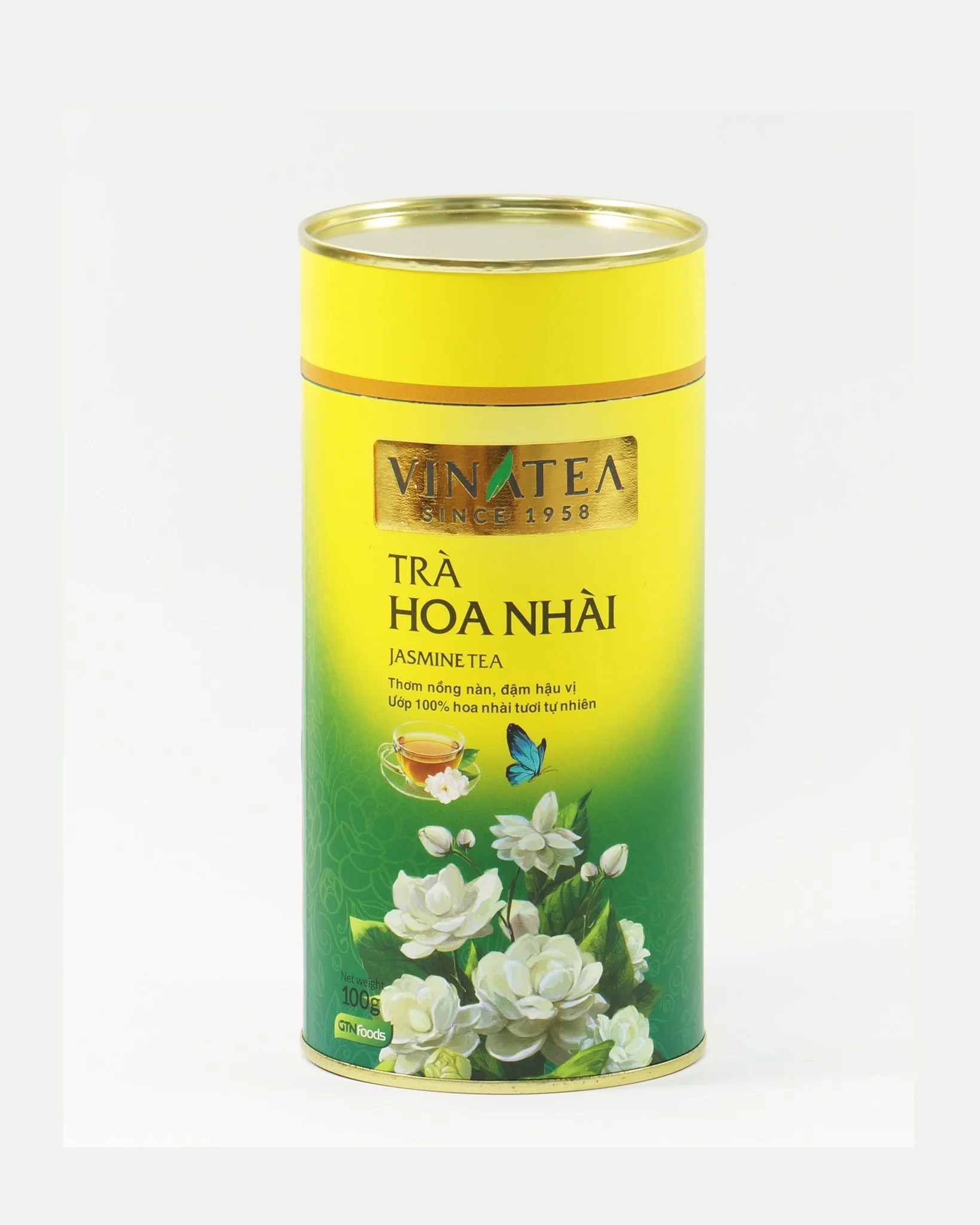 Trà Xanh Vinatea Hoa Nhài lon 100g