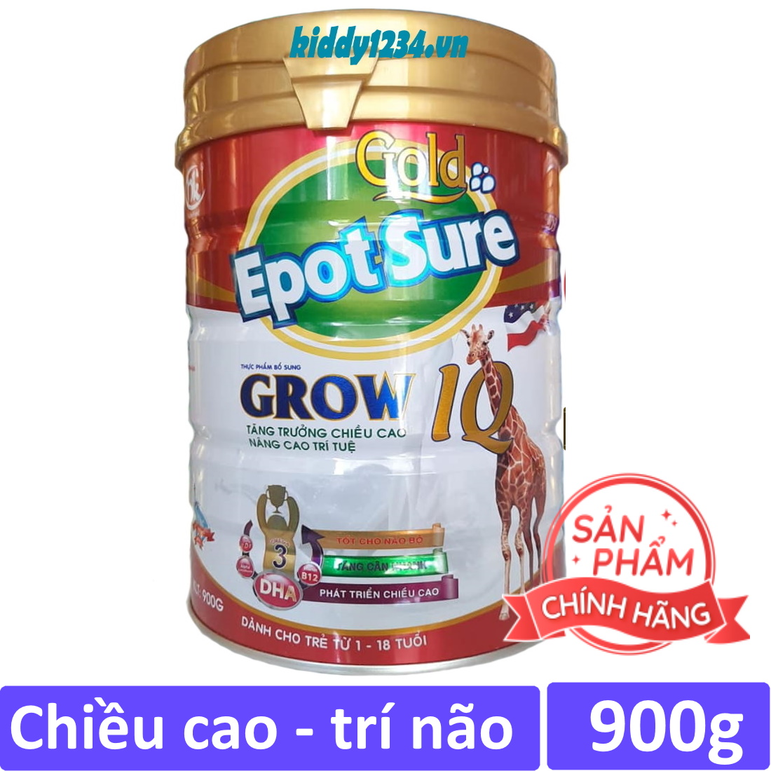 Sữa Epotsure Grow IQ 900g phát triển trí não