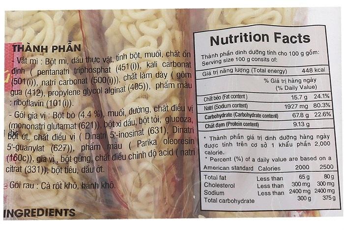 Mì Koreno bò cay 100g thùng 24 gói