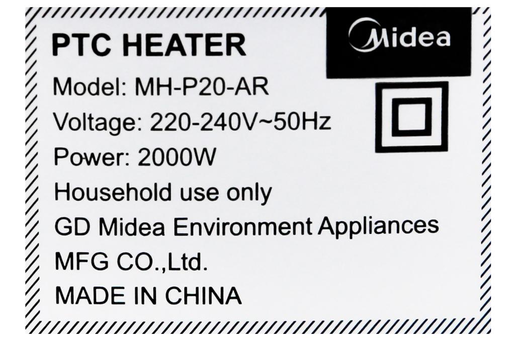 Quạt sưởi nhiệt Midea MH-P20-AR