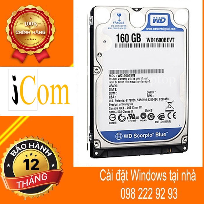 Ổ cứng Laptop Western Digital Scorpio Blue 160Gb SATA