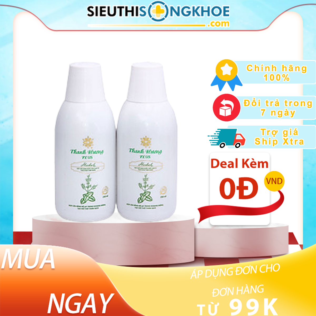 Combo 2 Chai Nước súc miệng Thanh Hương Plus