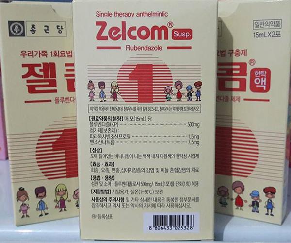 Siro tẩy giun zelcom hàn quốc cho trẻ trên 2 tuổi