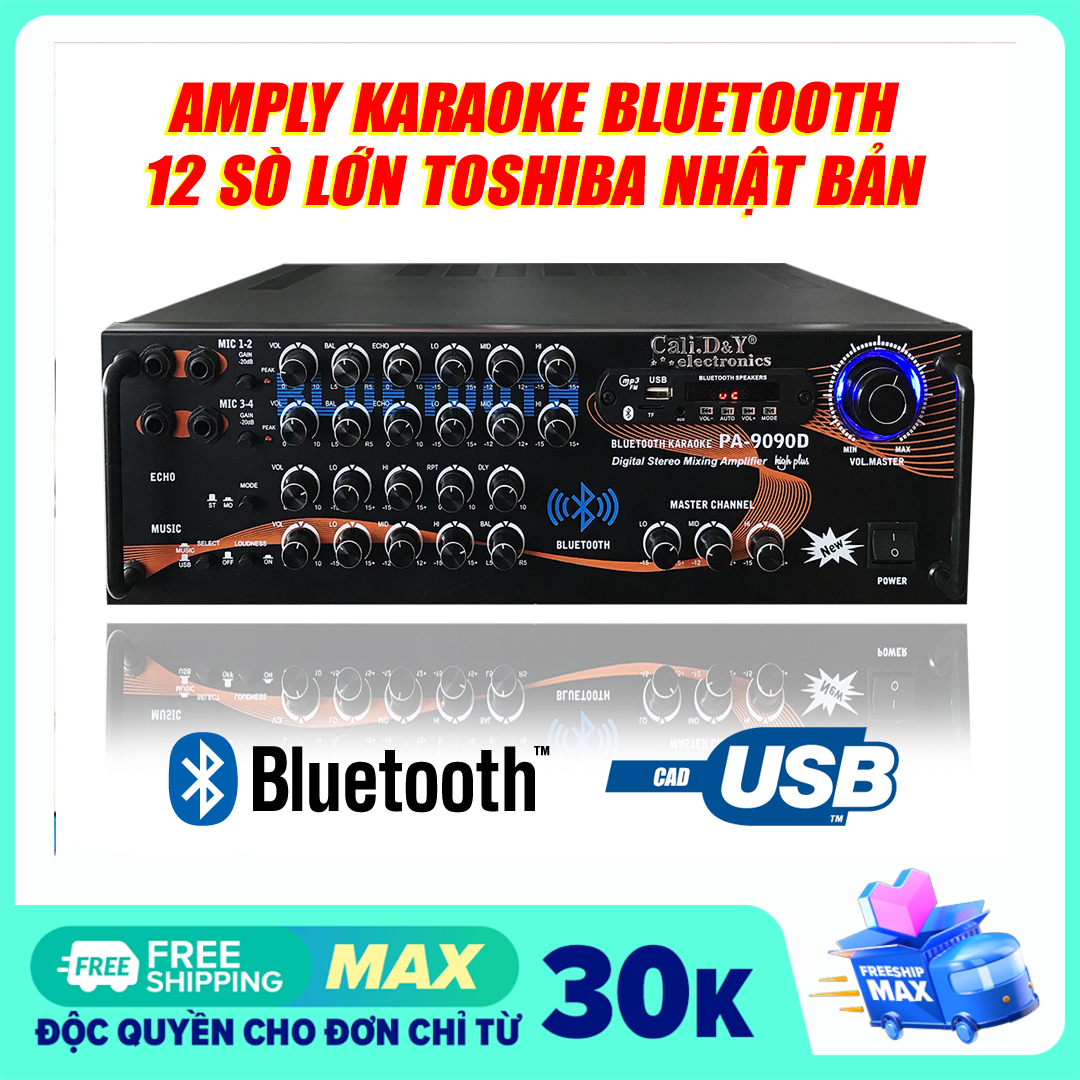 Amply Bluetooth Karaoke Gia đình 12 sò lớn Cali.D&Y PA-9090D