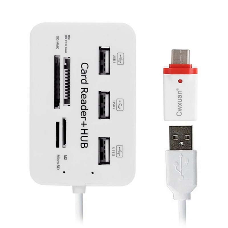 Bảng giá Cwxuan USB 3.1 Type-C, USB 2.0 to 3-Port USB HUB with Card Reader - intl Phong Vũ