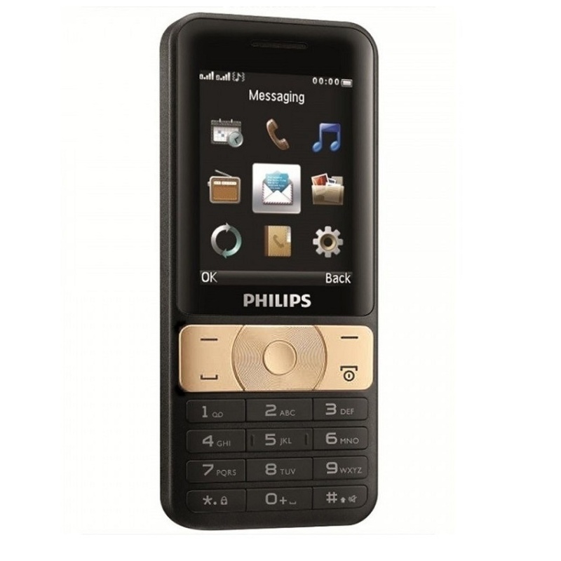 ĐTDĐ Philips E181 2 SIM kiêm pin sạc dự phòng (Đen vàng) - Hãng phân phối chính thức