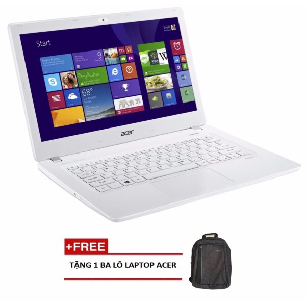 Laptop Acer Aspire V3-371-59JX NX.MPFSV.018 i5-5200U/4G/500G/13.3 (Trắng) + Tặng 1balo laptop ACER - Hãng phân phối chính thức