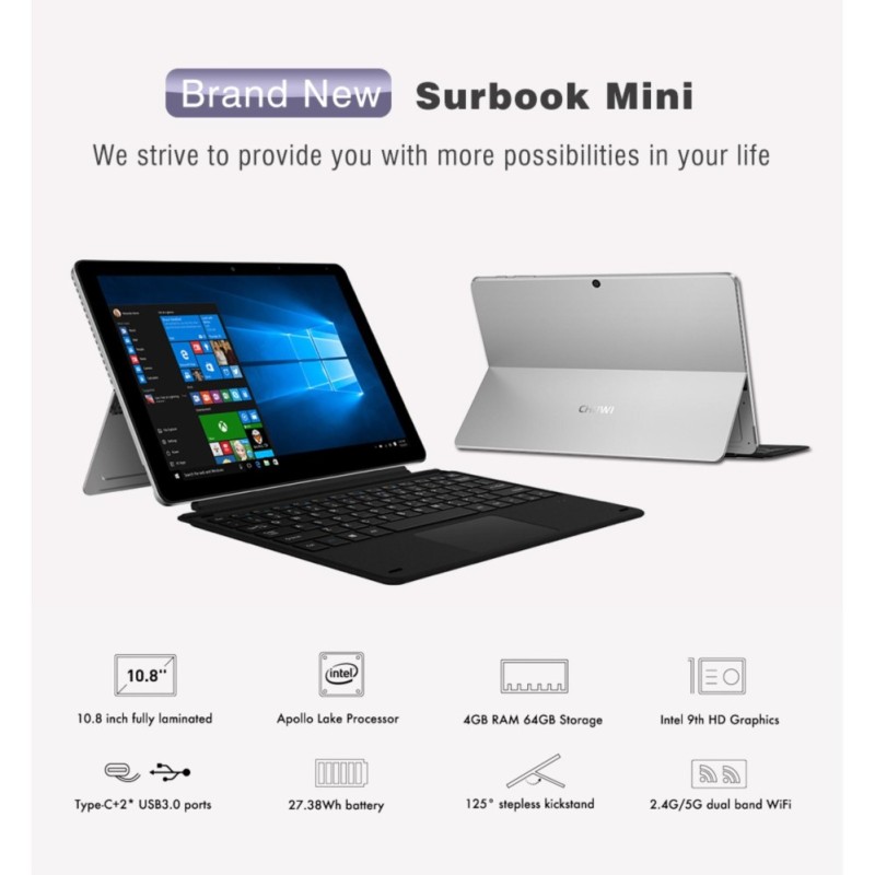Bảng giá Máy tính CHUWI Surbook Mini 10.8 Inch kèm bàn phím và dán cường lực Phong Vũ