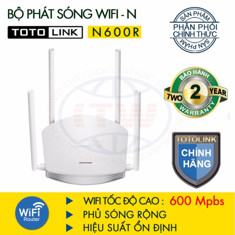 Bảng giá Router WiFi TOTOLINK 600Mbps N600R (Trắng) - Hãng phân phối chính thức Phong Vũ