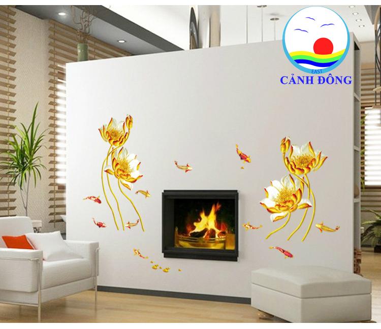 Decal Hoa Sen Vàng Binbin PK137