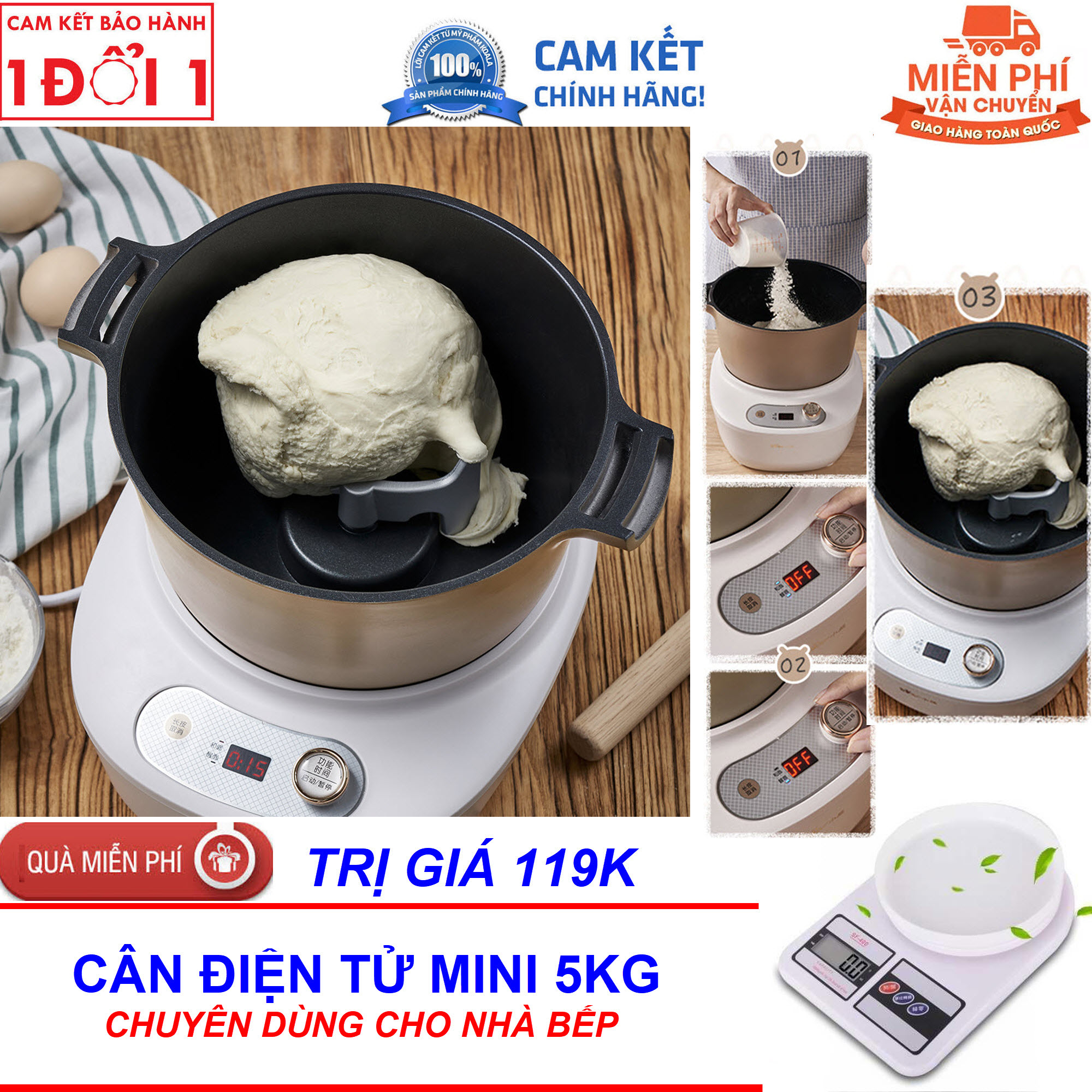 Máy nhồi bột Bear HMJ-A50E2