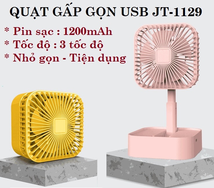 QUẠT MINI TÍCH ĐIỆN GẤP GỌN JY-1129