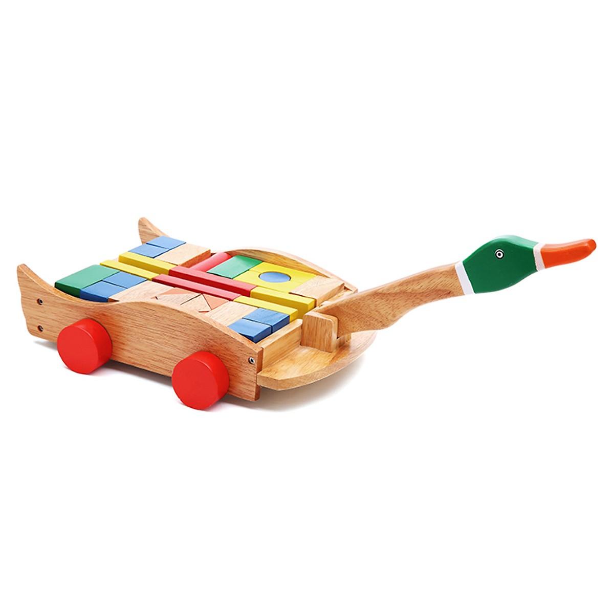 Đồ Chơi Gỗ Xếp Mô Hình Vietoys Vit Con Bộ 28 Hình Khối VTU3-0012