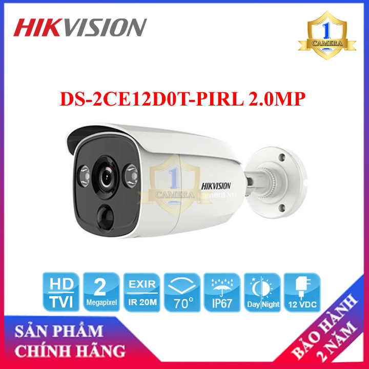 Camera HD-TVI Hikvision DS-2CE12D0T-PIRL - 2MP