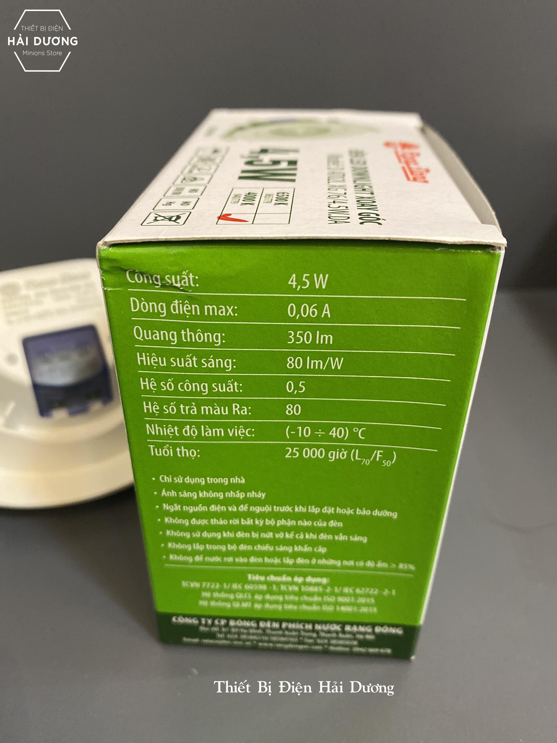 Đèn LED âm trần Downlight đổi màu Rạng Đông D AT02L ĐM 90/6W