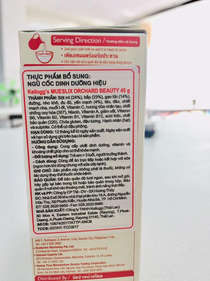 Ngũ cốc Kellogg's Mueslix hoa quả 45g