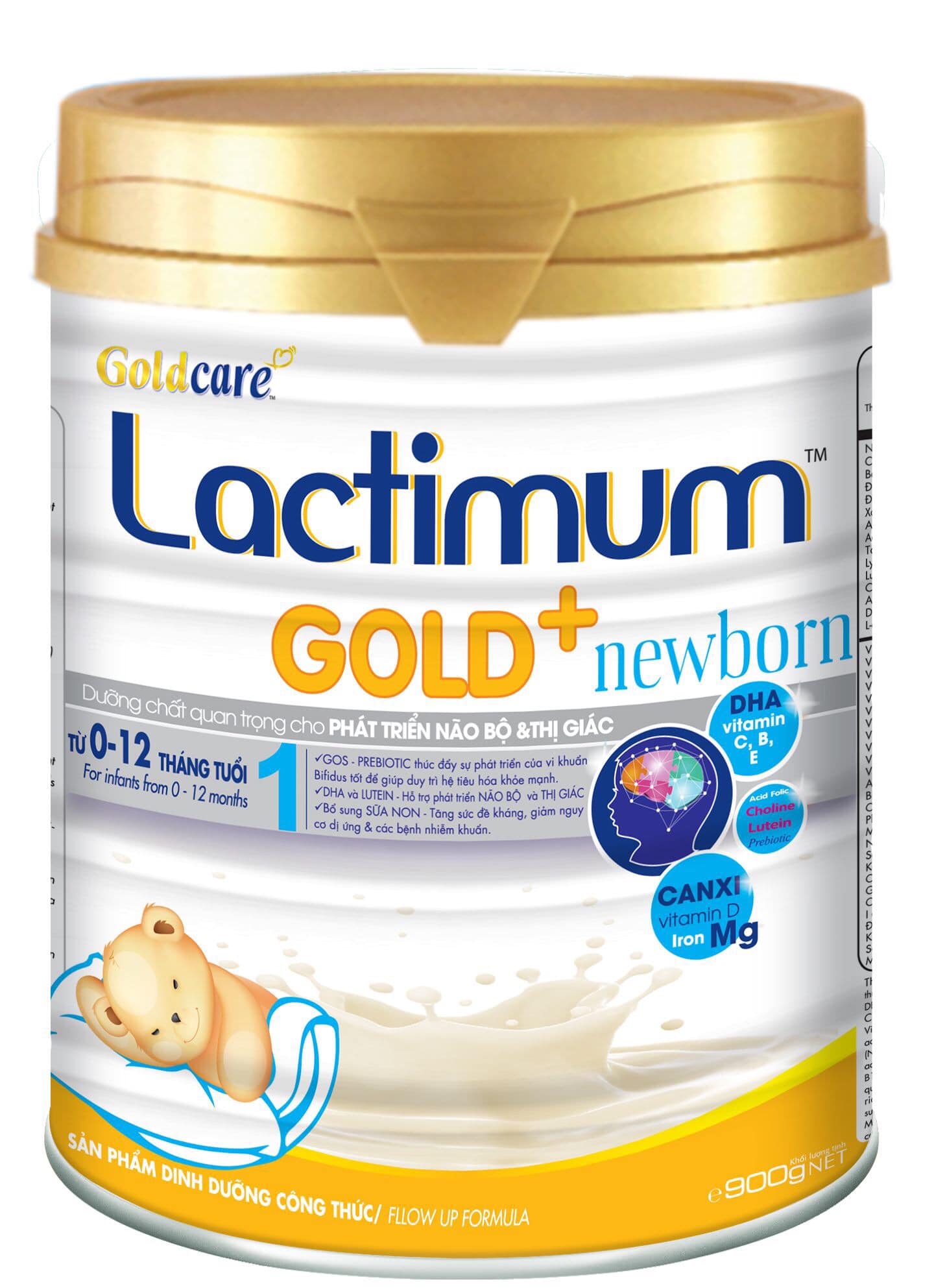 Sữa bột Goldcare Lactimum Gold+ Newborn 1 (0 - 12 tháng) 900g