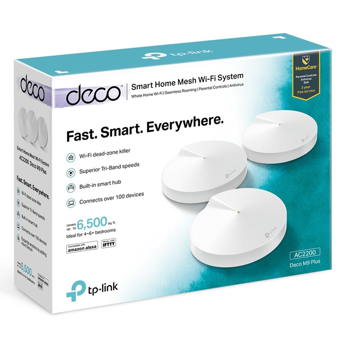 Bộ Phát Wifi Mesh TP-Link Deco M9 Plus (3-Pack)