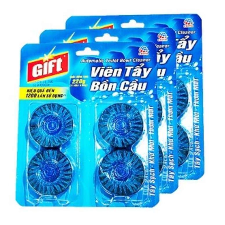 Viên tẩy bồn cầu Gift 4 viên combo 3 vỉ
