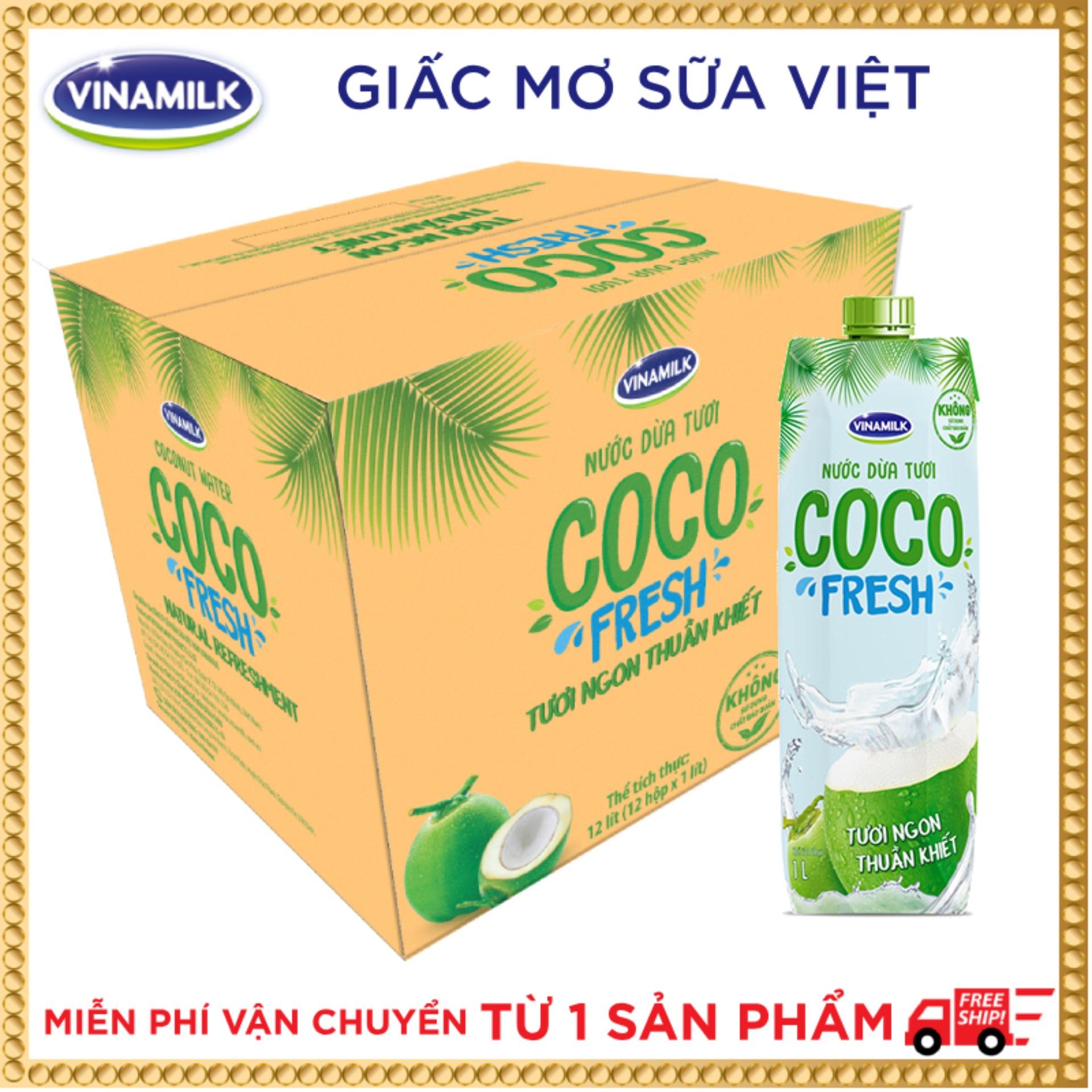 Nước dừa tươi Coco Fresh 1l thùng 12 hộp