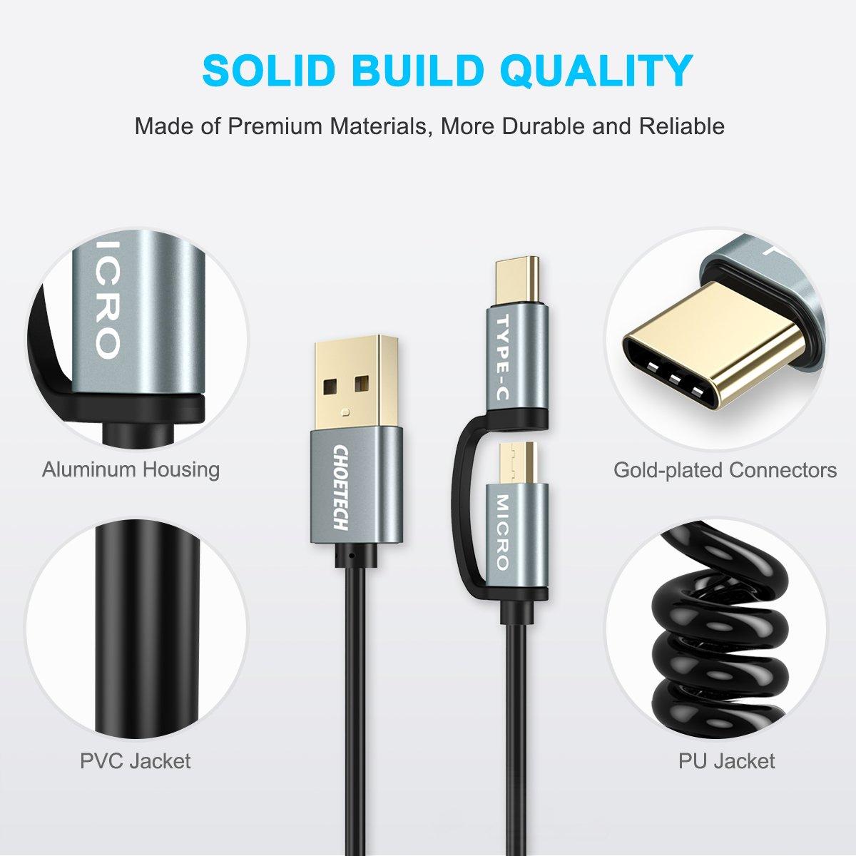 DÂY CÁP SẠC 2IN1 TYPE-C VÀ MICRO USB CHOETECH MIX00021