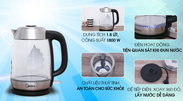 Ấm siêu tốc Midea MK-18GD 1.5L