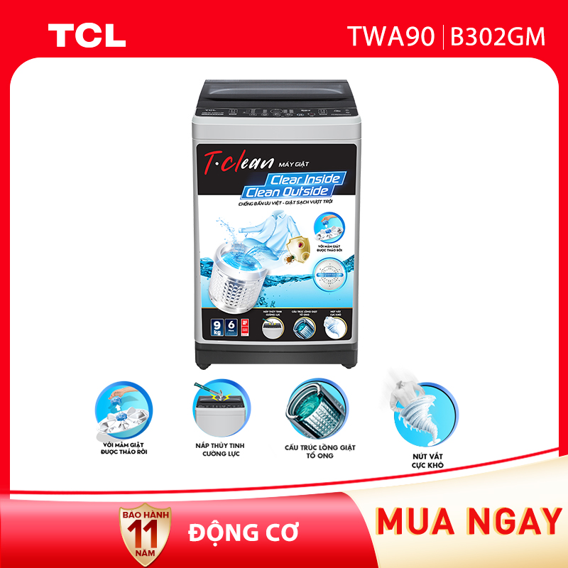 Máy giặt TCL 9 Kg TWA90-B302GM