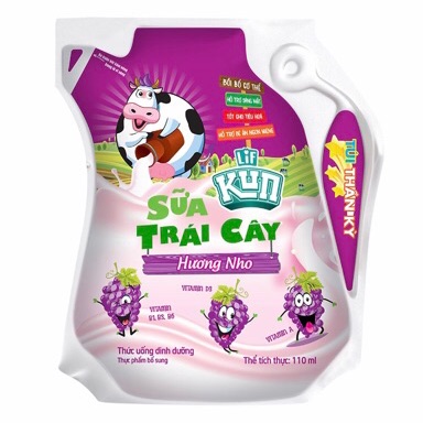 Sữa Chua Uống Kun Nho 110ml thùng 24 túi