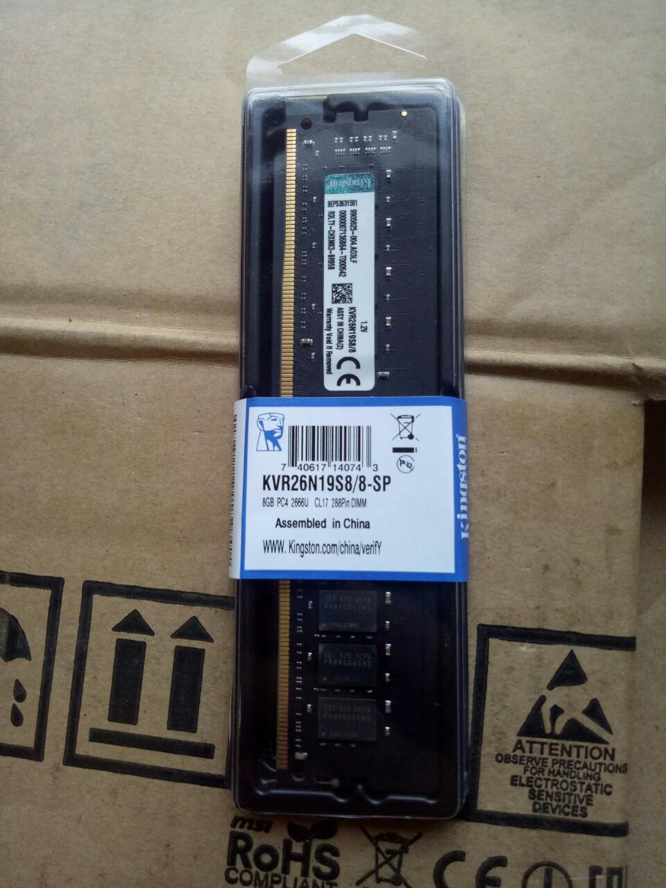 RAM Kingston 8GB DDR4 Bus 2666 KVR26N19S8/8