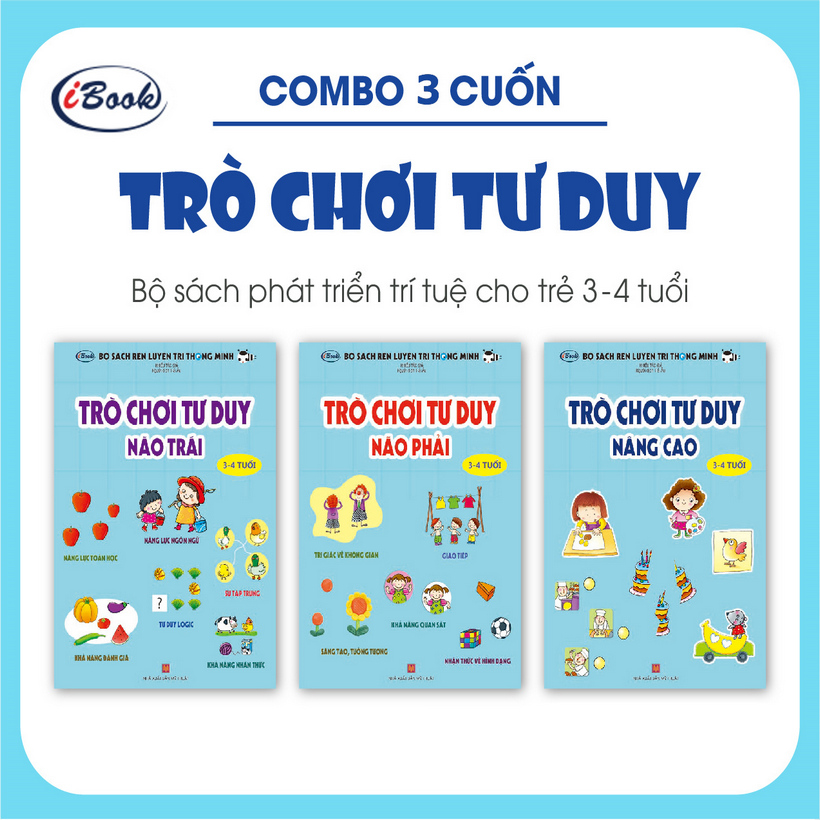 Bộ Sách Rèn Luyện Trí Thông Minh - Trò Chơi Tư Duy 3-4 Tuổi (Bộ 4 Quyển)